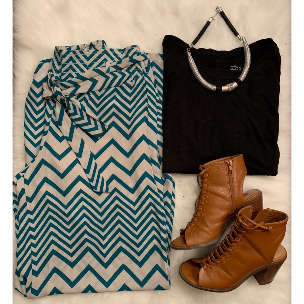 Chevron Print Palazzo Pant